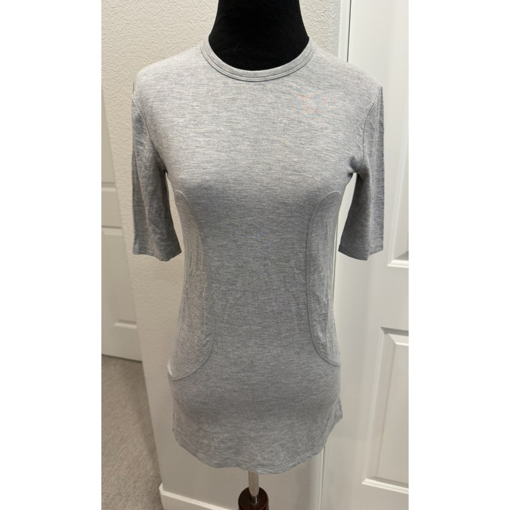 T Alexander Wang Top Womens S Gray Long Sleeve Crew Neck Modal Closet Staple